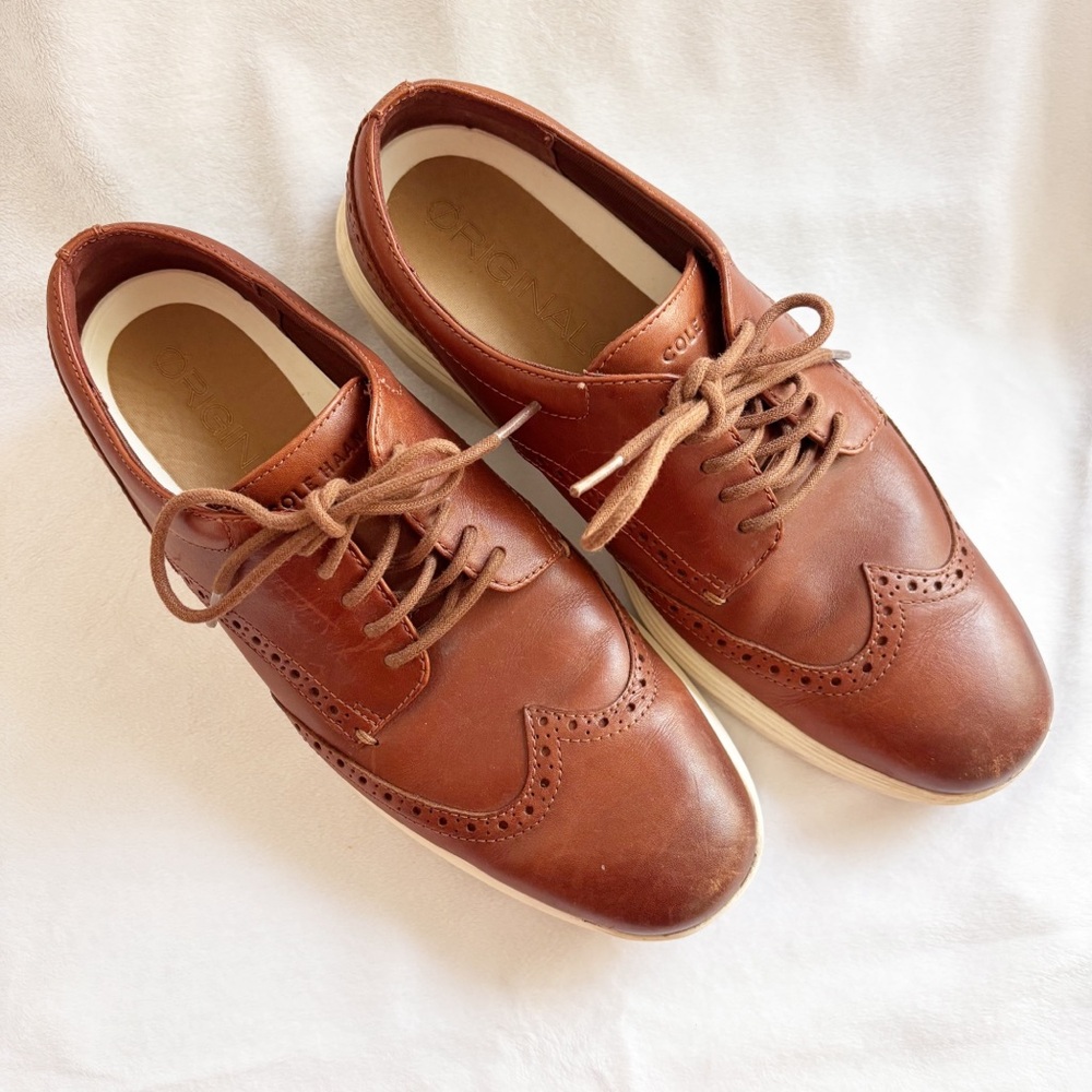 Cole Haan Grand Tour Wingtip Oxford Brown Shoes Sz 11